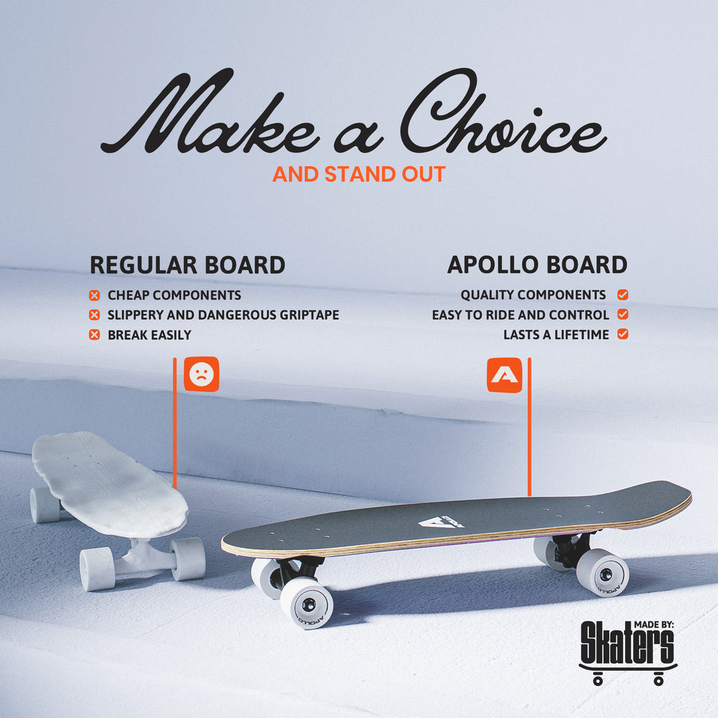 Apollo Cruiser Skateboards - Midi Cruiser Longboard - Surf Carver ...